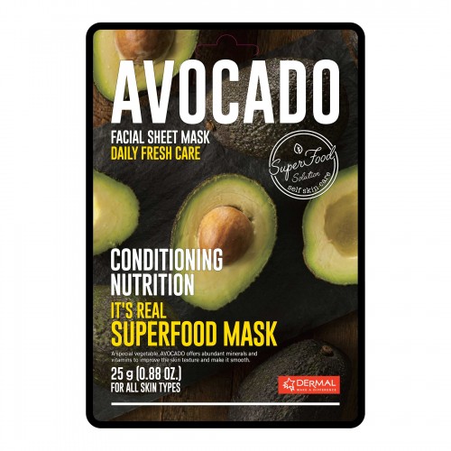 DERMAL REAL FOOD FACE MASK -AVOCADO