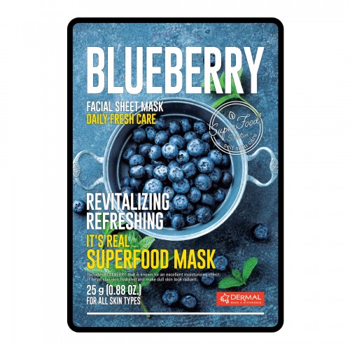 DERMAL REAL FOOD FACE MASK -BLUEBERRY