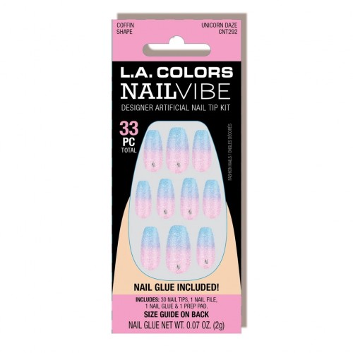 L A COLORS NAIL FRILL NEON ARTIFICIAL NAIL TIP