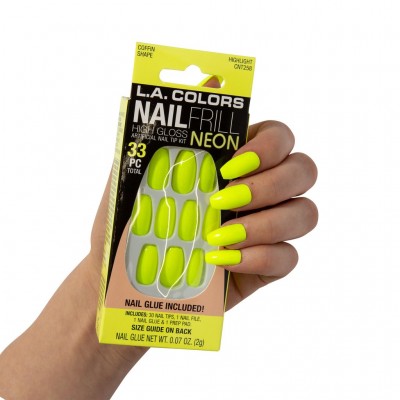 L A COLORS NAIL FRILL NEON ARTIFICIAL NAIL TIP