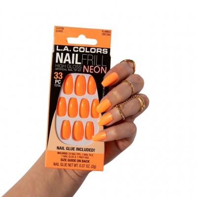 L A COLORS NAIL FRILL NEON ARTIFICIAL NAIL TIP