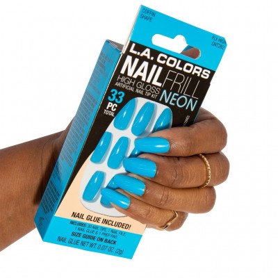 L A COLORS NAIL FRILL NEON ARTIFICIAL NAIL TIP
