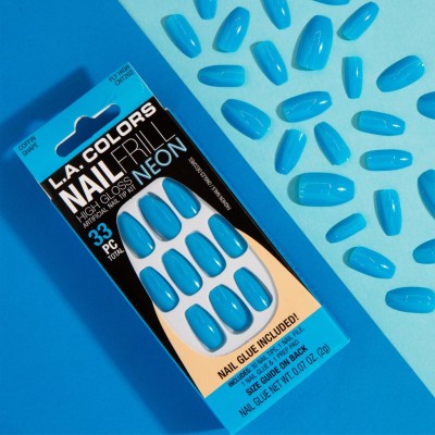 L A COLORS NAIL FRILL NEON ARTIFICIAL NAIL TIP