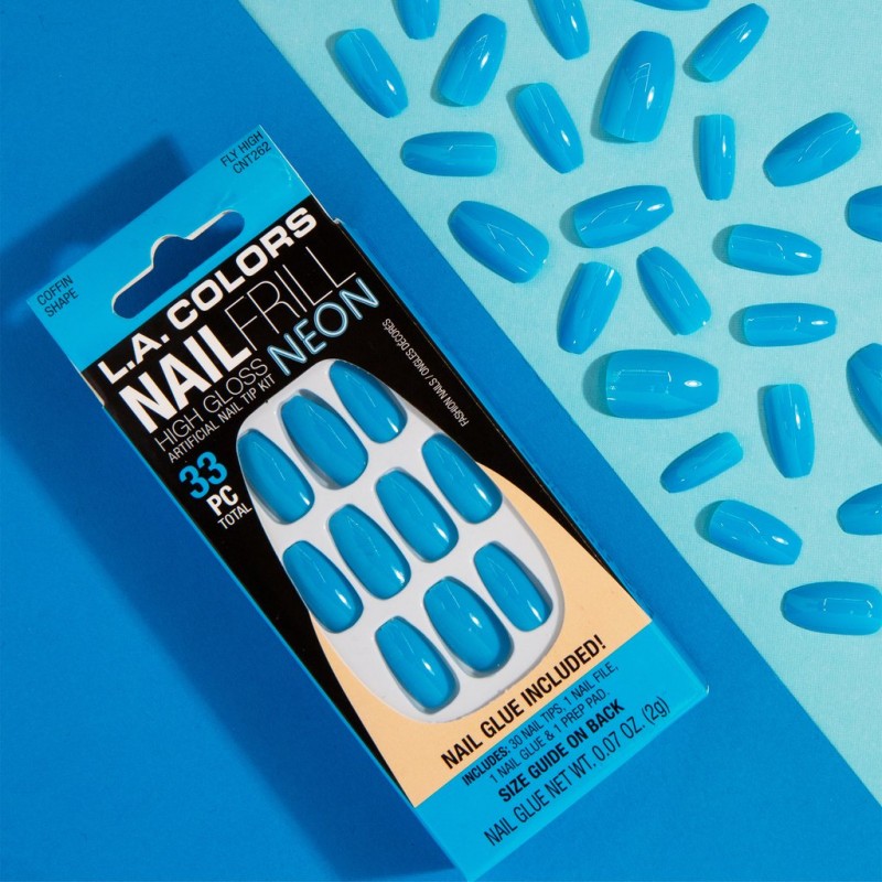 L A COLORS NAIL FRILL NEON ARTIFICIAL NAIL TIP