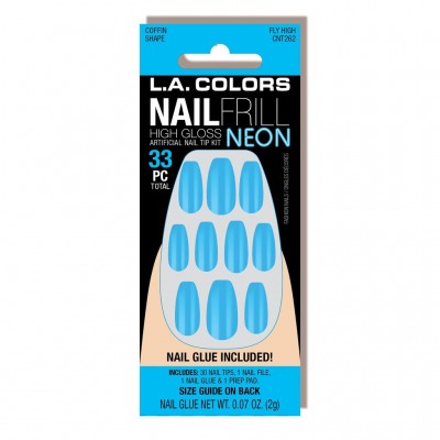 L A COLORS NAIL FRILL NEON ARTIFICIAL NAIL TIP
