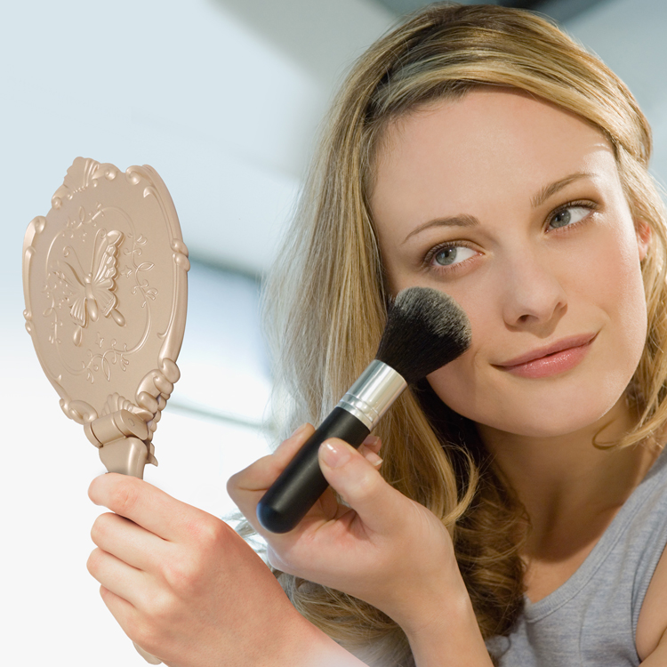 PLASTIC SINGLE SIDE FOLDING HANDHELD MIRROR