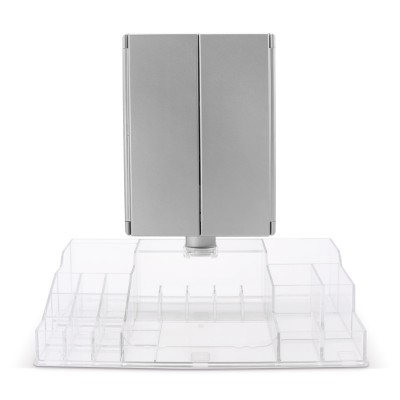 SINGLE SIDE MIRROR WITH LIGHT, TOUCH SENSOR LIGHTED MIRROR WITH ORGANIZER