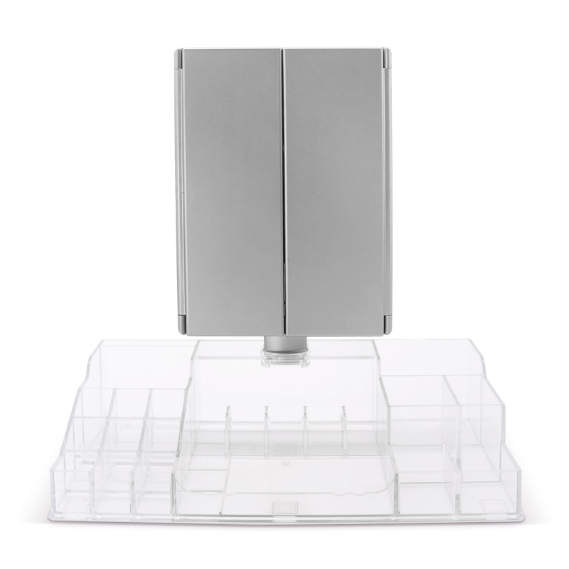 SINGLE SIDE MIRROR WITH LIGHT, TOUCH SENSOR LIGHTED MIRROR WITH ORGANIZER