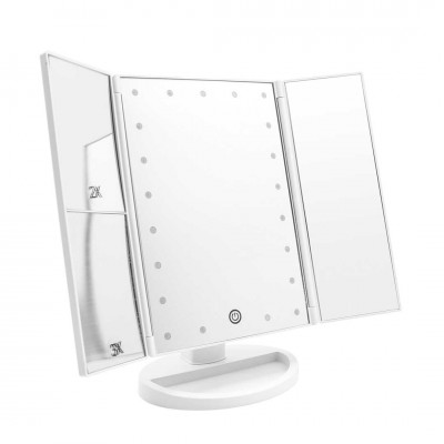 TOUCH SCREEN CONTROL LED LIGHTED DESKTOP MAKEUP MIRROR
