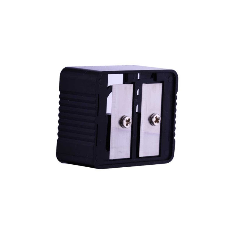 TRENDY TWO HOLE PENCIL SHARPNER- BLACK