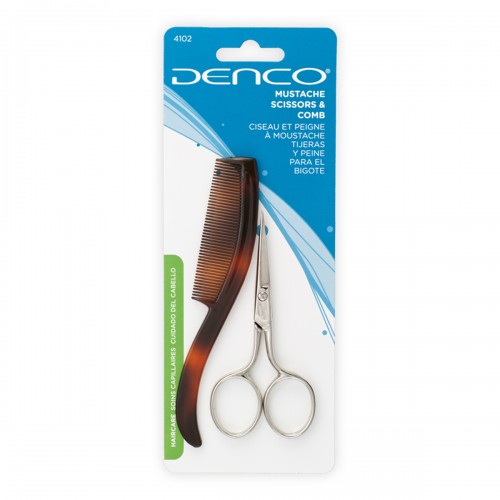 3 1/2" MUSTACHE SCISSORS &COMB4102N