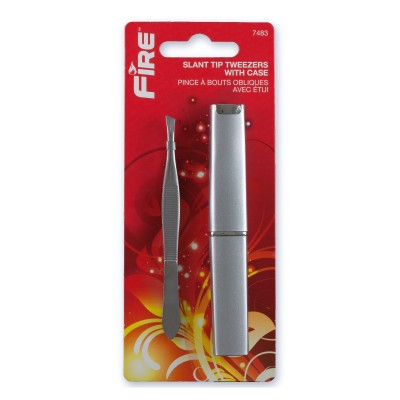 7483 SLANT TIP TWEEZER WITH CASE