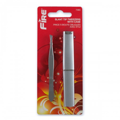 7483 SLANT TIP TWEEZER WITH CASE