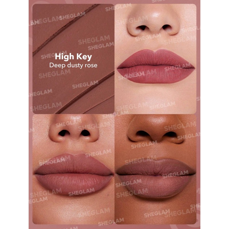 SHEGLAM Dynamatte Boom Long-Lasting Matte Lipstick- DEEP DUSTY ROSE