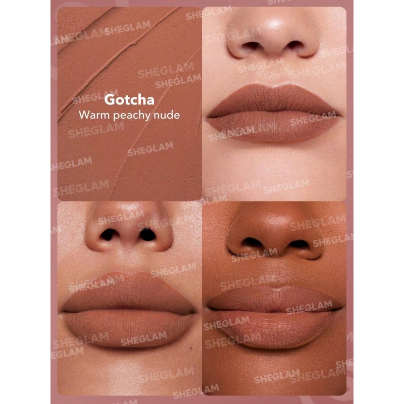 SHEGLAM Dynamatte Boom Long-Lasting Matte Lipstick- warm peachy nude