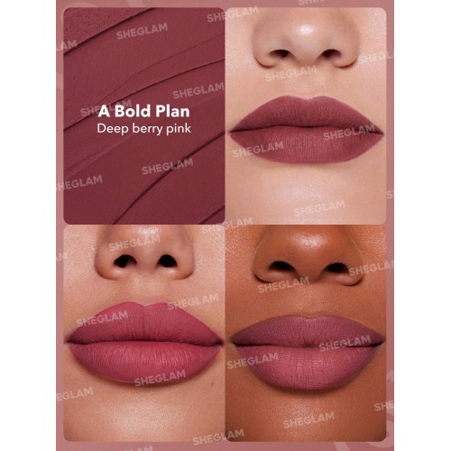 SHEGLAM Dynamatte Boom Long-Lasting Matte Lipstick- deep berry pink