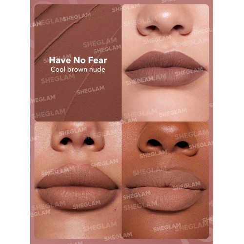 SHEGLAM Dynamatte Boom Long-Lasting Matte Lipstick- cool brown nude