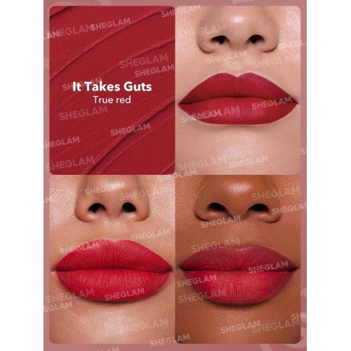 SHEGLAM Dynamatte Boom Long-Lasting Matte Lipstick- true red