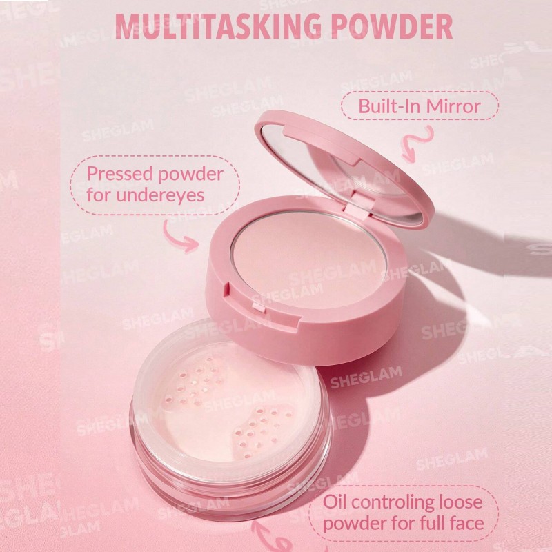 Insta-Ready Face & Under Eye Setting Powder Duo-Bubblegum
