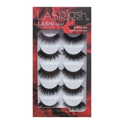 LA SPLASH LASH TEASE Wickedly Divine synthetic Mink Faux Lashes 5-pair kit
